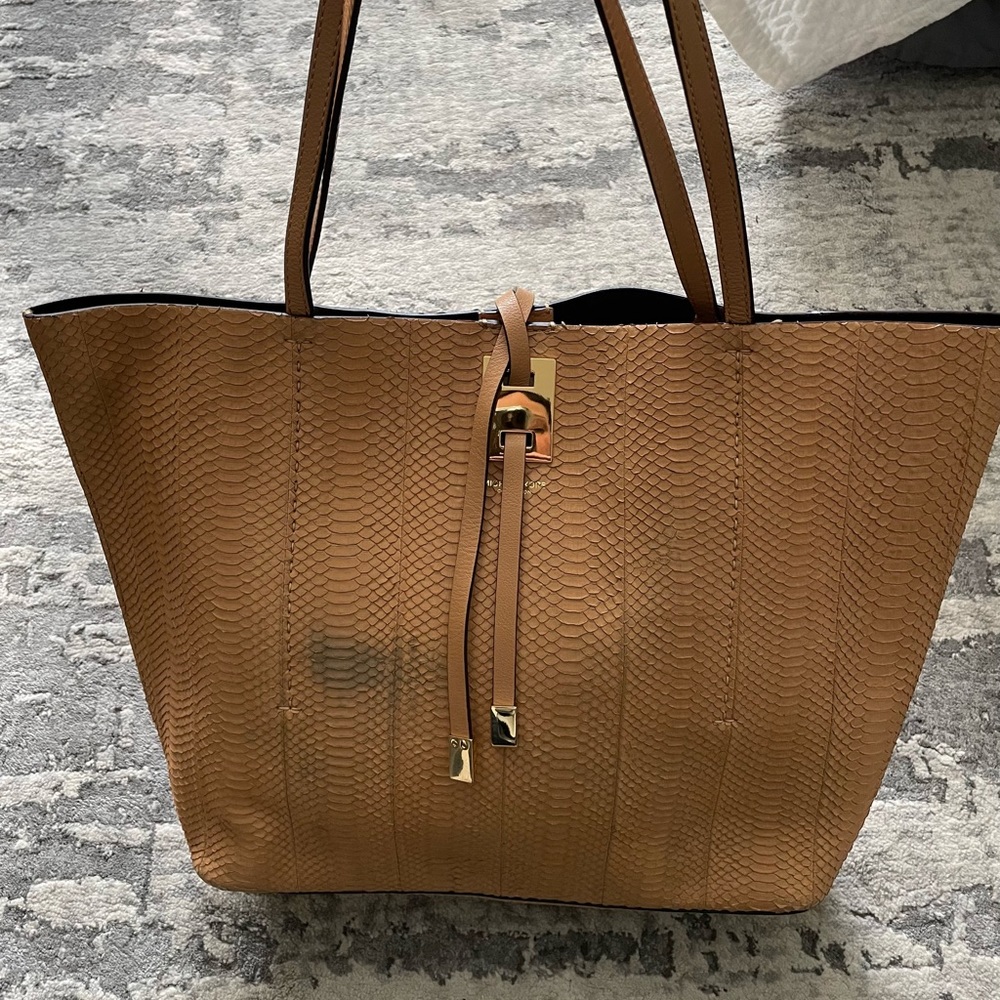 Michael Kors Collection Snake Skin Python Peanut Tote Bag - Picture 12 of 16